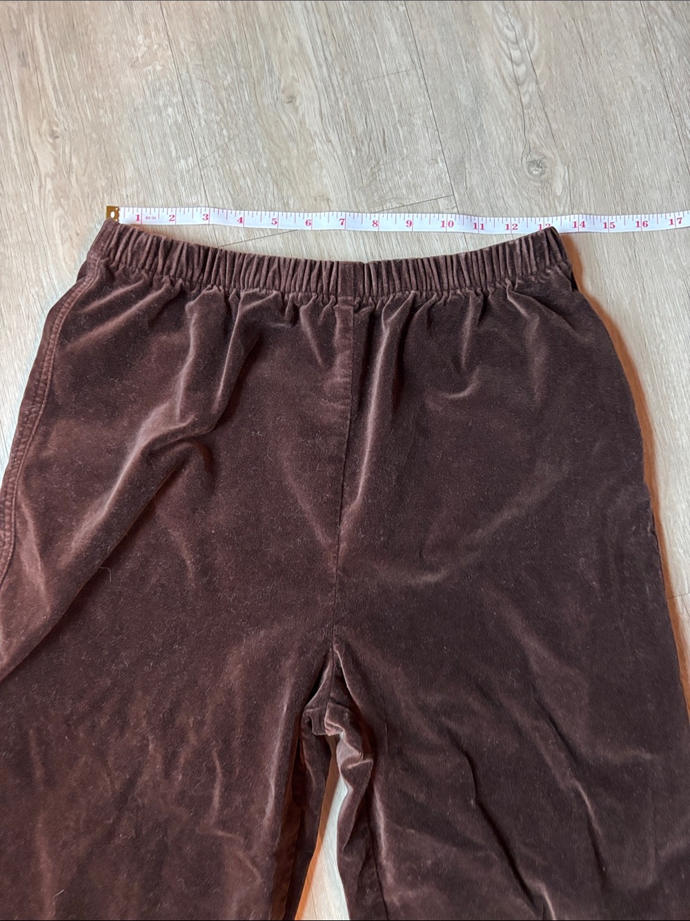 Denim&Co Brown Velvet Pull-On Joggers